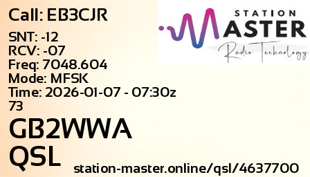 QSL Card for GB2WWA QSO with EB3CJR