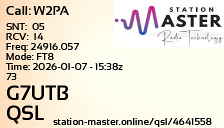 QSL Card for G7UTB QSO with W2PA