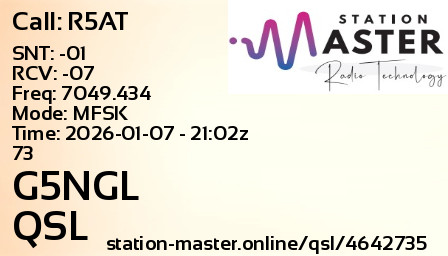 QSL Card for G5NGL QSO with R5AT