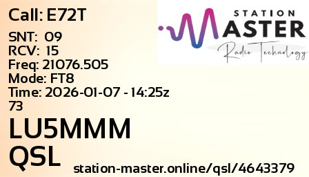 QSL Card for LU5MMM QSO with E72T