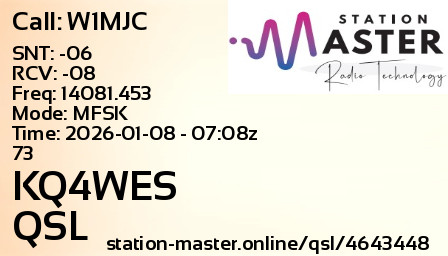 QSL Card for KQ4WES QSO with W1MJC