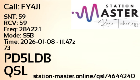 QSL Card for PD5LDB QSO with FY4JI
