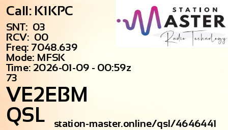 QSL Card for VE2EBM QSO with K1KPC
