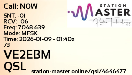 QSL Card for VE2EBM QSO with N0W