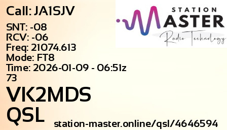 QSL Card for VK2MDS QSO with JA1SJV