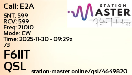 QSL Card for F6IIT QSO with E2A