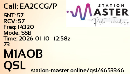 QSL Card for M1AOB QSO with EA2CCG/P