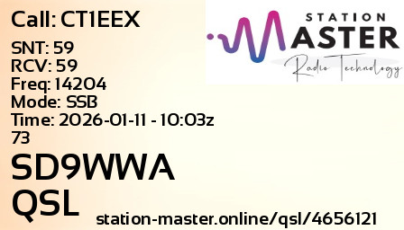 QSL Card for SD9WWA QSO with CT1EEX