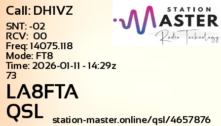 QSL Card for LA8FTA QSO with DH1VZ