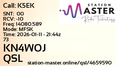 QSL Card for KN4WOJ QSO with K5EK