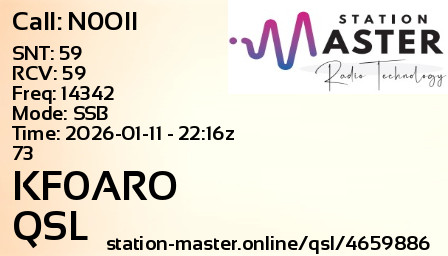 QSL Card for KF0ARO QSO with N0OII