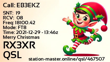 QSL Card for RX3XR QSO with EB3EKZ