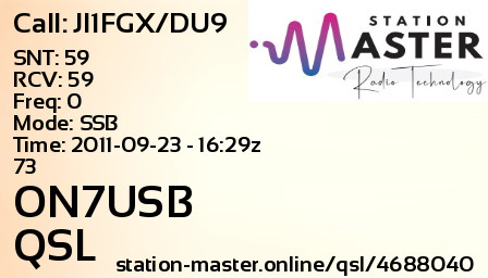 QSL Card for ON7USB QSO with JI1FGX/DU9