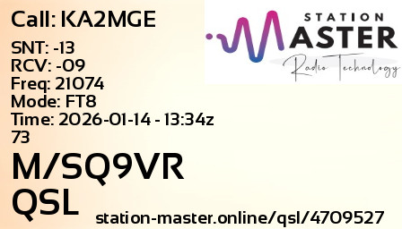QSL Card for M/SQ9VR QSO with KA2MGE