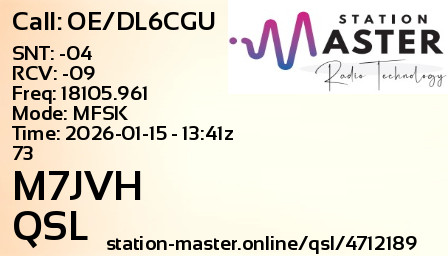 QSL Card for M7JVH QSO with OE/DL6CGU
