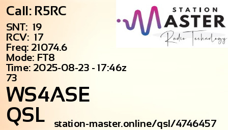QSL Card for WS4ASE QSO with R5RC