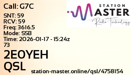 QSL Card for 2E0YEH QSO with G7C