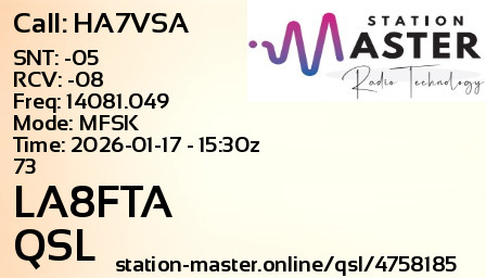 QSL Card for LA8FTA QSO with HA7VSA
