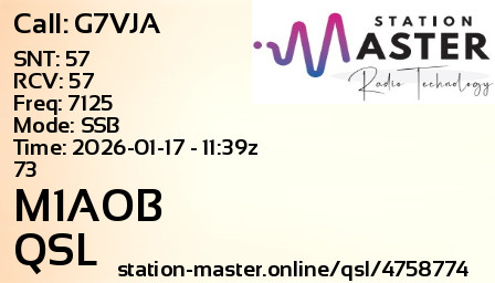 QSL Card for M1AOB QSO with G7VJA