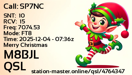 QSL Card for M8BJL QSO with SP7NC