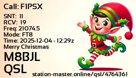 QSL Card for M8BJL QSO with F1PSX