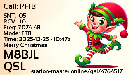QSL Card for M8BJL QSO with PF1B