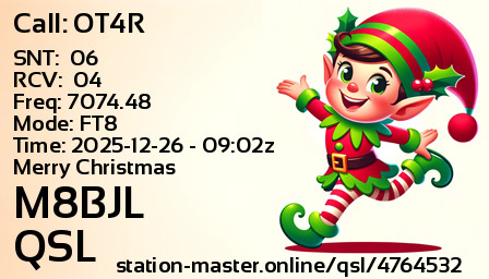 QSL Card for M8BJL QSO with OT4R