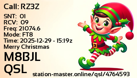 QSL Card for M8BJL QSO with RZ3Z