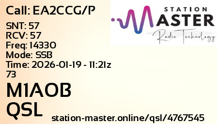QSL Card for M1AOB QSO with EA2CCG/P