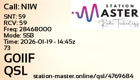 QSL Card for G0IIF QSO with N1W