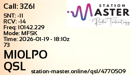 QSL Card for MI0LPO QSO with 3Z6I