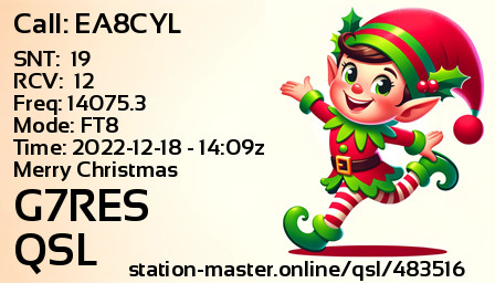 QSL Card for G7RES QSO with EA8CYL