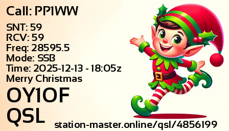QSL Card for OY1OF QSO with PP1WW