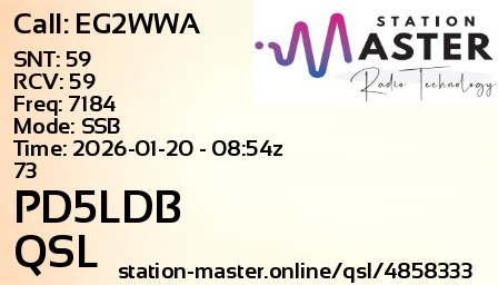 QSL Card for PD5LDB QSO with EG2WWA