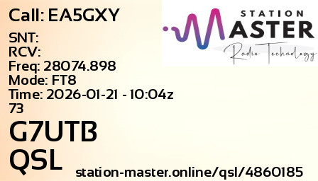QSL Card for G7UTB QSO with EA5GXY