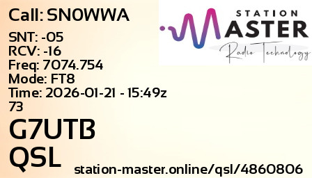 QSL Card for G7UTB QSO with SN0WWA