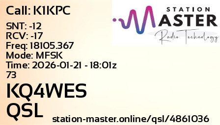 QSL Card for KQ4WES QSO with K1KPC