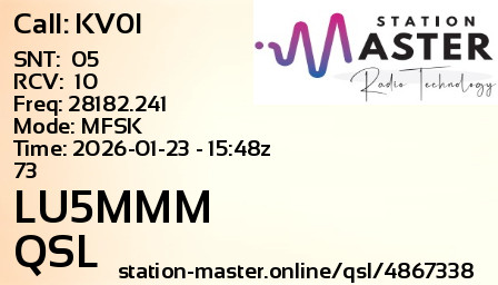 QSL Card for LU5MMM QSO with KV0I