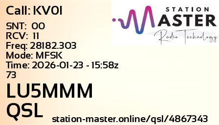 QSL Card for LU5MMM QSO with KV0I