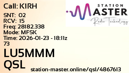 QSL Card for LU5MMM QSO with K1RH
