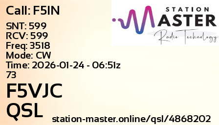 QSL Card for F5VJC QSO with F5IN