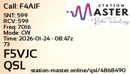 QSL Card for F5VJC QSO with F4AIF
