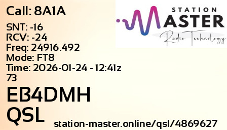 QSL Card for EB4DMH QSO with 8A1A