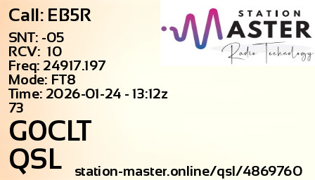 QSL Card for G0CLT QSO with EB5R