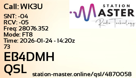 QSL Card for EB4DMH QSO with WK3U
