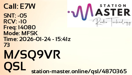 QSL Card for M/SQ9VR QSO with E7W