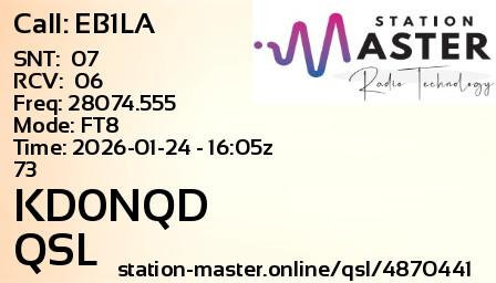 QSL Card for KD0NQD QSO with EB1LA