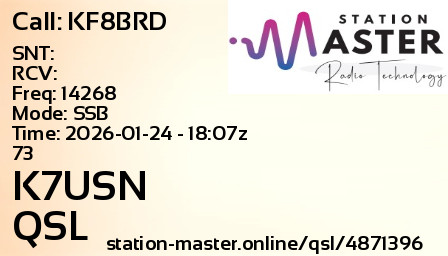 QSL Card for K7USN QSO with KF8BRD