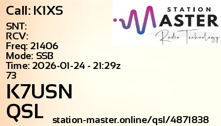 QSL Card for K7USN QSO with K1XS