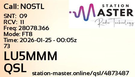 QSL Card for LU5MMM QSO with N0STL